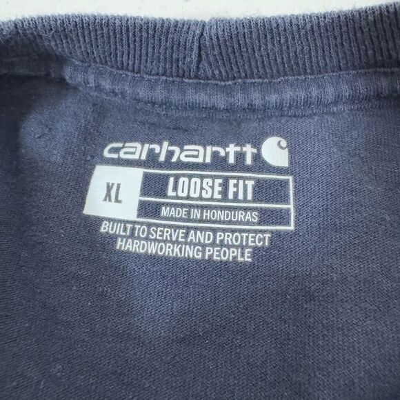 Carhartt Blue Short Sleeve Pocket T-Shirt Size XL Loose Fit Workwear Style - Picture 6 of 10